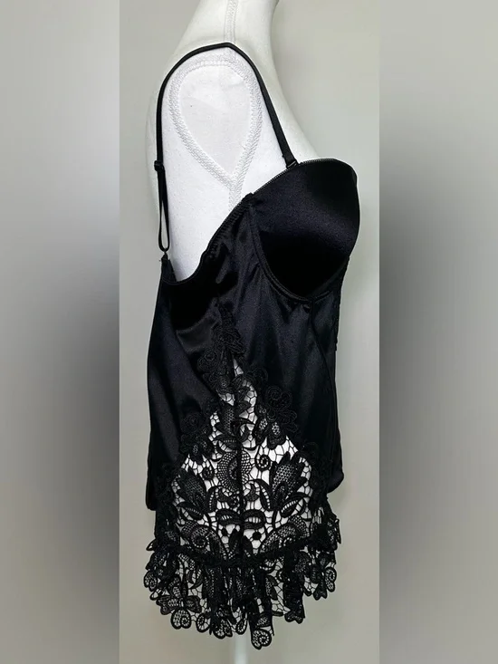 Seven ’Til Midnight Black Satin Lace Bustier Corset Top Sexy Goth Romantic 1X/2X - Picture 9 of 14